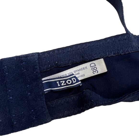 IZOD Underwire Lightly Padded Full Coverage Bra Navy Blue Womens 38D - Picture 6 of 7